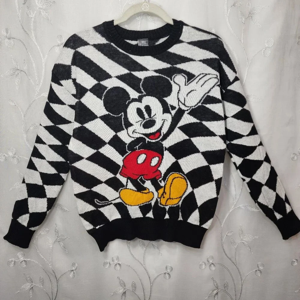 Disney's Mickey Mouse B&W Checkered Sweater. - Picture 1 of 5
